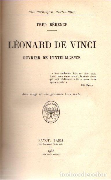 Libros: L&eacute;onard de Vinci. Ouvrier de lintelligence - B&eacute;rence, Fred - Foto 1