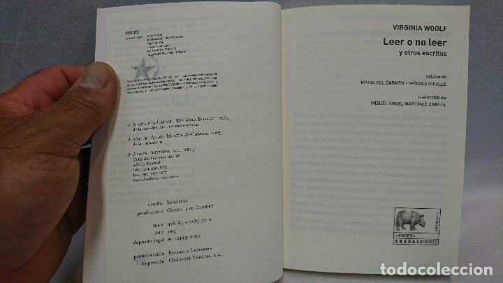 Libros: LEER O NO LEER Y OTROS ESCRITOS, VIRGINIA WOOLF - Foto 2