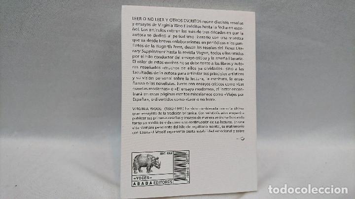 Libros: LEER O NO LEER Y OTROS ESCRITOS, VIRGINIA WOOLF - Foto 4