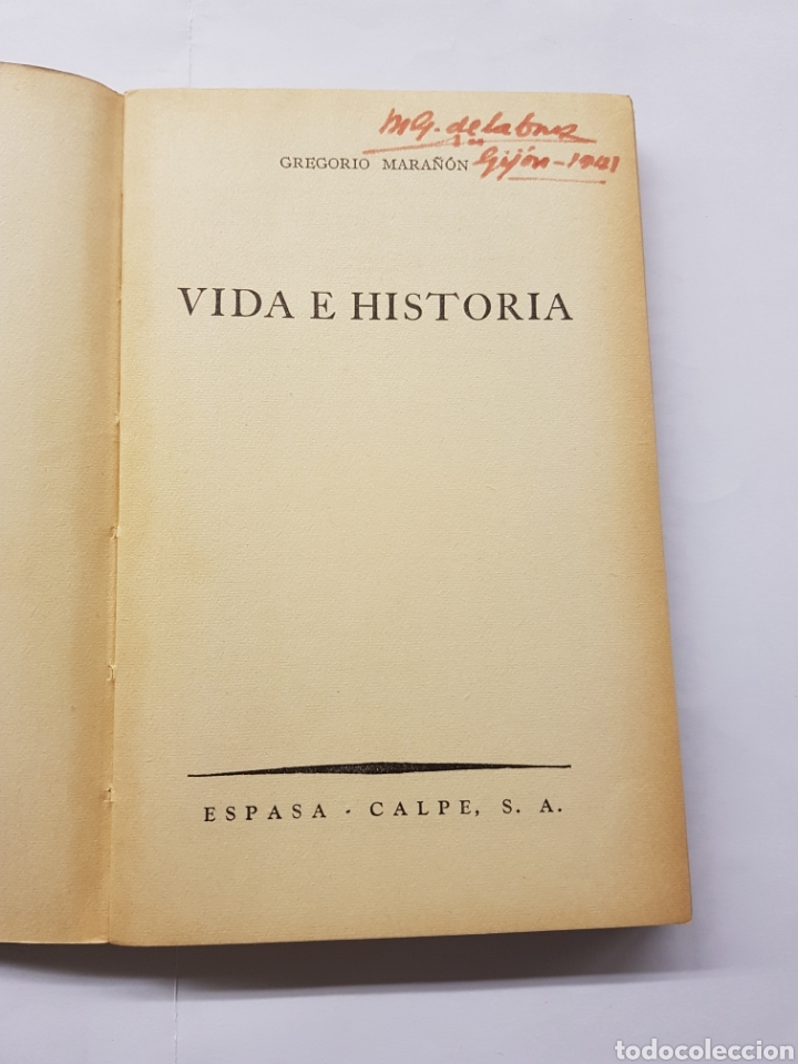 Libros: Vida e Historia - Gregorio Mara&ntilde;&oacute;n - 1941 - Foto 3
