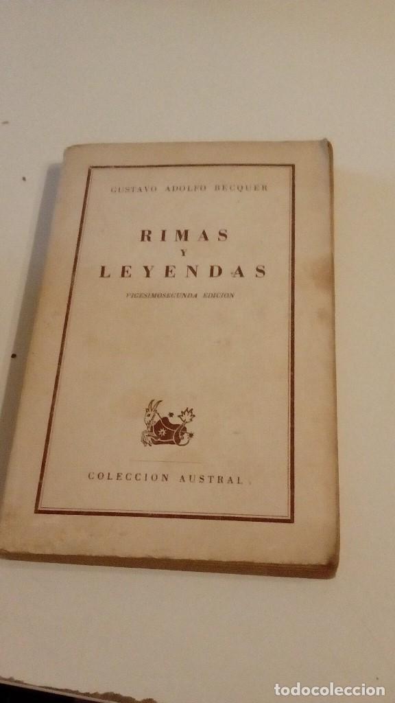 Libros: C-G09GI LIBRO RIMAS Y LEYENDAS GUSTAVO ADOLFO BECQUER AUSTRAL - Foto 1