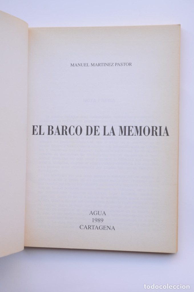 Libros: El barco de la memoria - MART&Iacute;NEZ PASTOR, Manuel - Foto 2