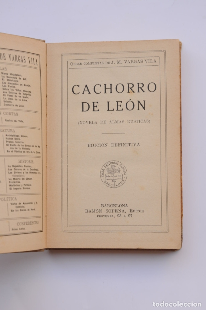 Libros: Cachorro de Le&oacute;n - VARGAS VILA, Jos&eacute; Mar&iacute;a - Foto 2