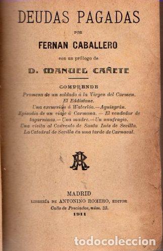 Libros: Deudas pagadas - Caballero, Fernan - Foto 1