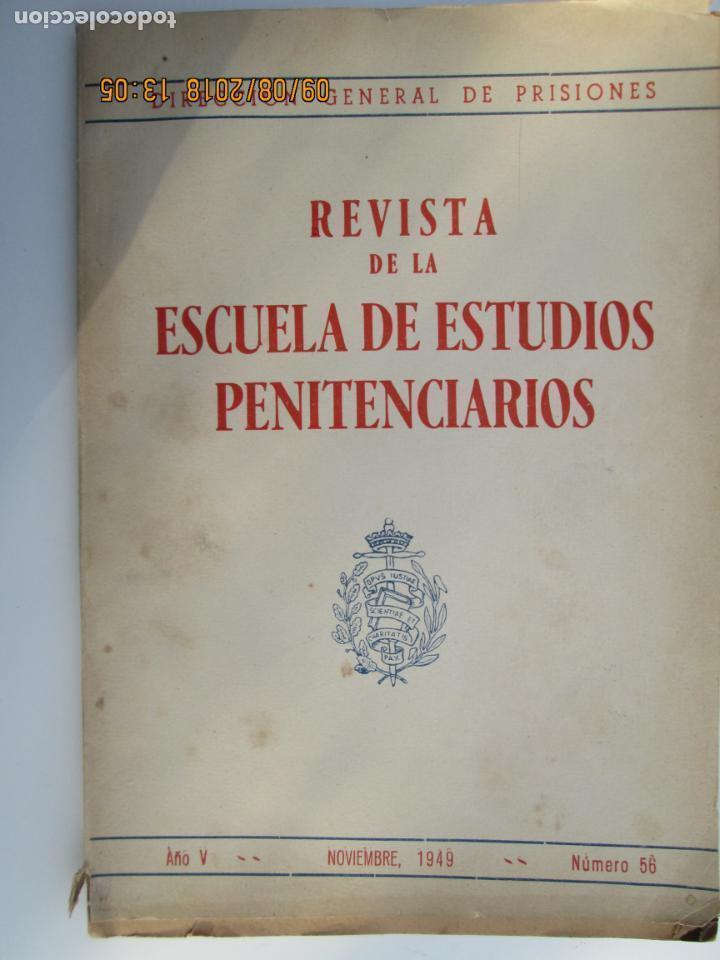Libros: REVISTA DE LA ESCUELA DE ESTUDIOS PENITENCIARIOS N&ordm; 56 NOVIEMBRE 1949