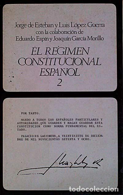 Libros: El r&eacute;gimen constitucional espa&ntilde;ol 2 - Jorge de Esteban y otros - Foto 1