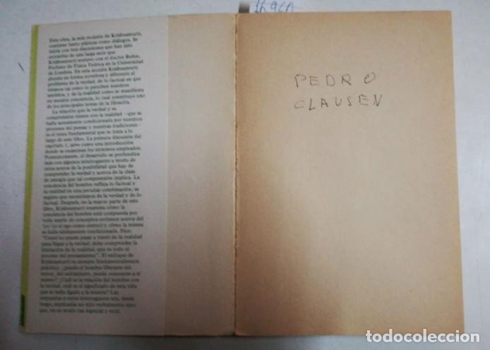 Libros: LA VERDAD Y LA REALIDAD  -  KRISHNAMURTI, Jiddu - Foto 2