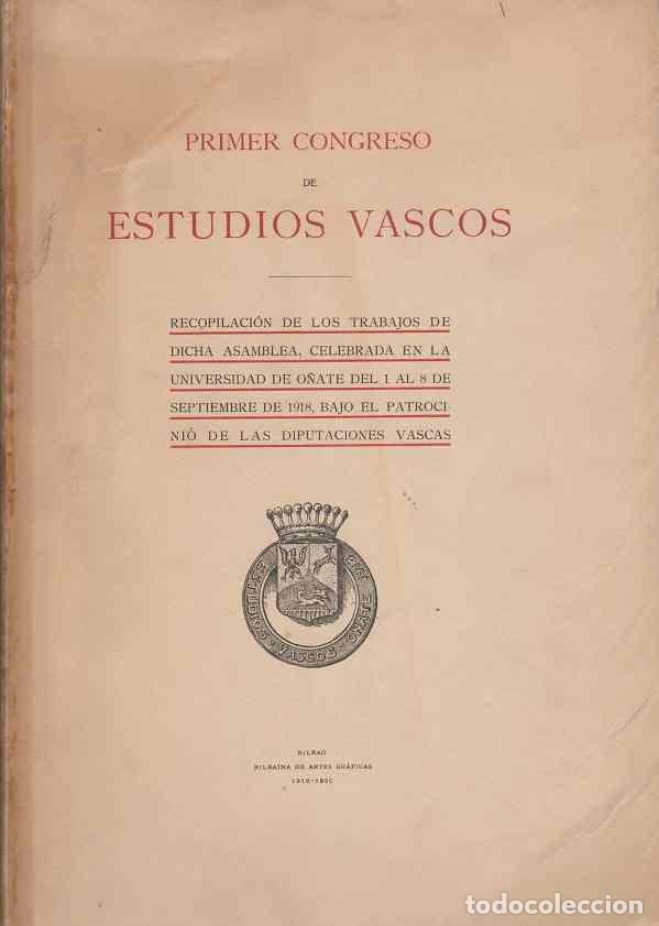 Libros: Primer Congreso de Estudios Vascos - NO CONSTA AUTOR - Foto 1
