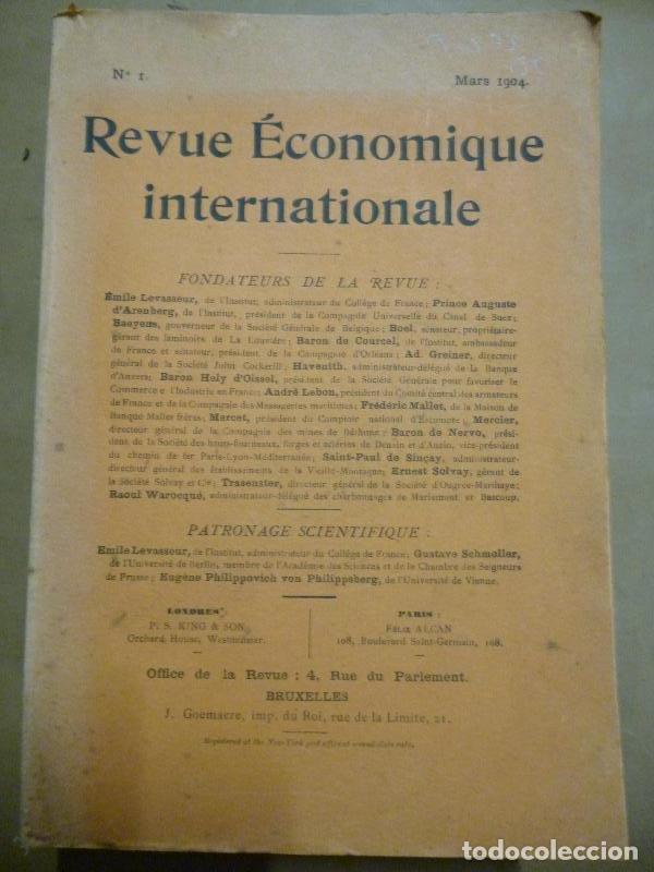 Libros: Revue &Eacute;conomique Internationale. N&ordm; 1. Mars 1904. - Winston S. Churchill, Armatage Smith, etc.