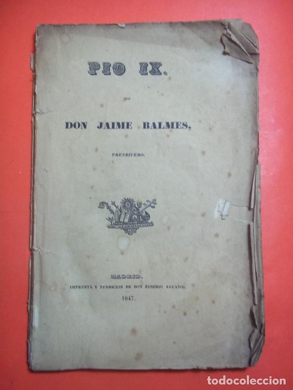 Libros: PIO IX. - BALMES, Jaime. - Foto 1