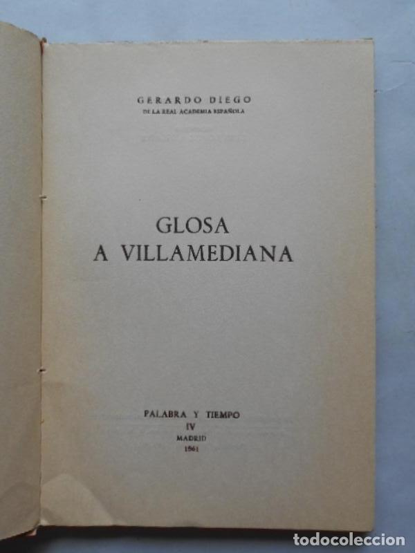 Libros: GLOSA A VILLAMEDIANA. - DIEGO, Gerardo. - Foto 2