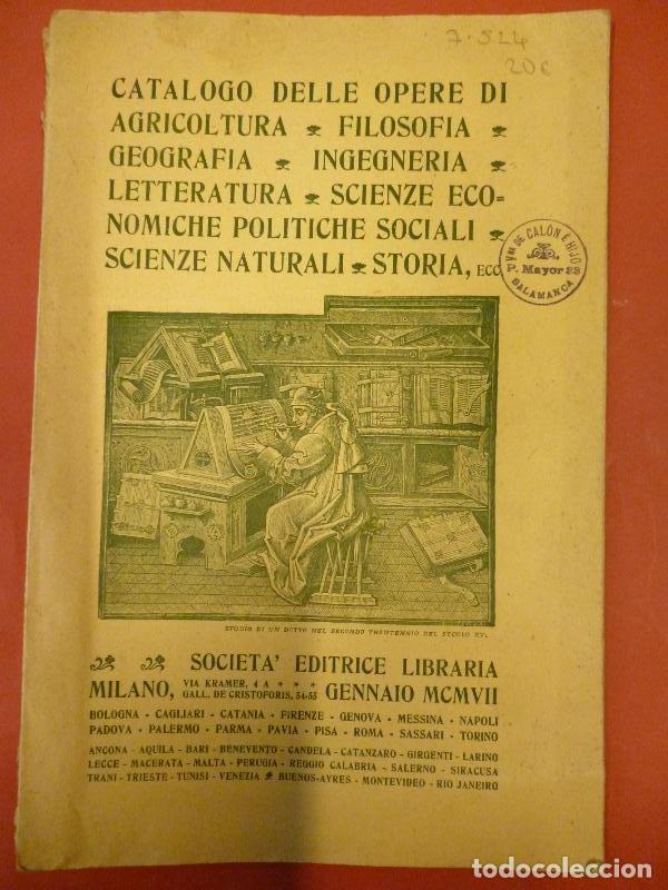 Libros: Catalogo delle opere di agricultura, filosofia, geografia, ingegneria, letteratura ... ecc. -