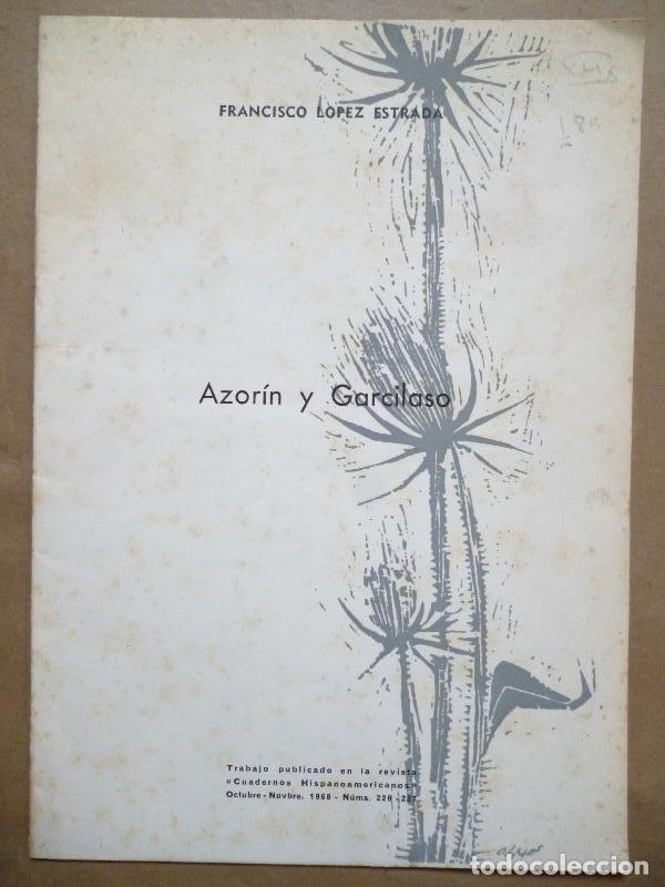 Libros: Azor&iacute;n y Garcilaso. - (Azor&iacute;n) L&oacute;pez Estrada, Francisco. - Foto 1