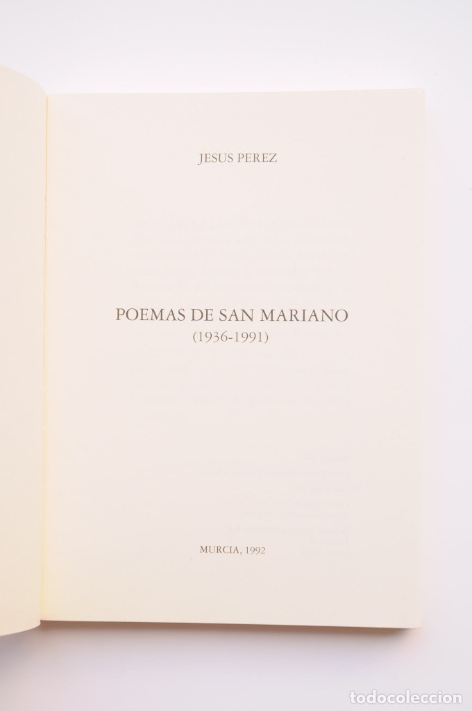 Libros: Poemas de San Mariano - P&Eacute;REZ, Jes&uacute;s - Foto 3