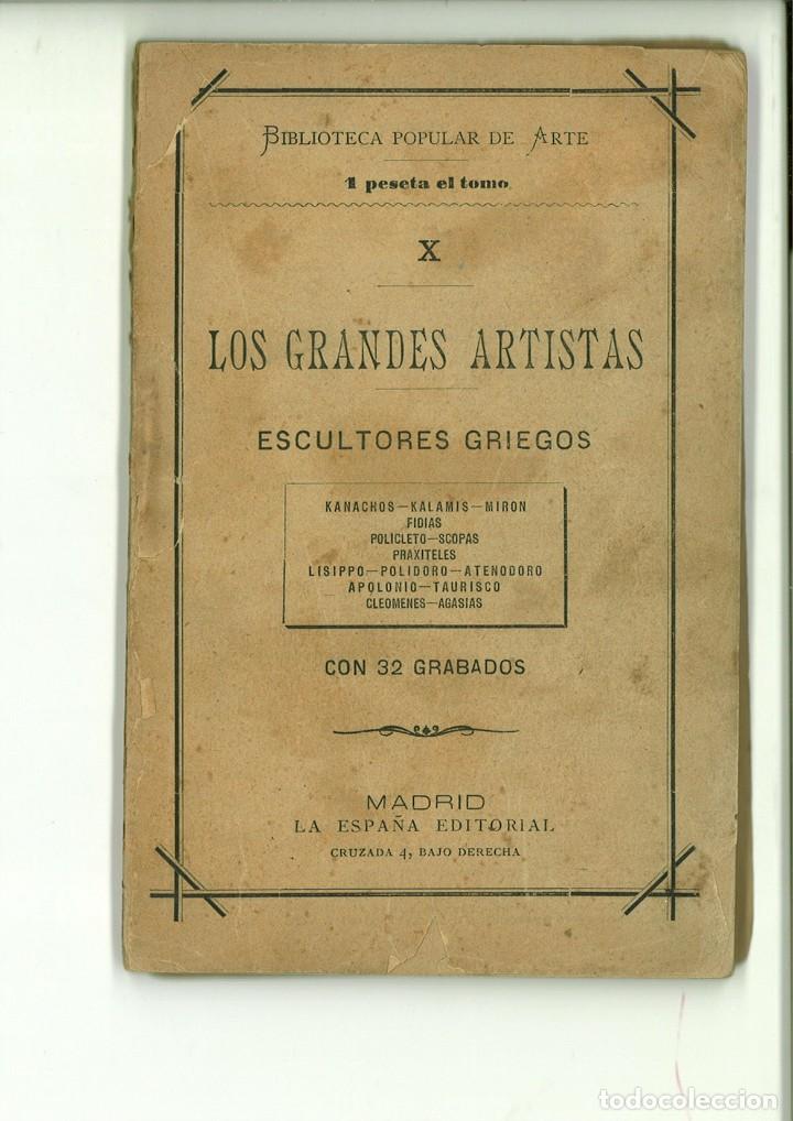 Livros em segunda m&atilde;o: LOS GRANDES ARTISTAS. ESCULTORES GRIEGOS. BIBLIOTECA POPULAR DE ARTE.