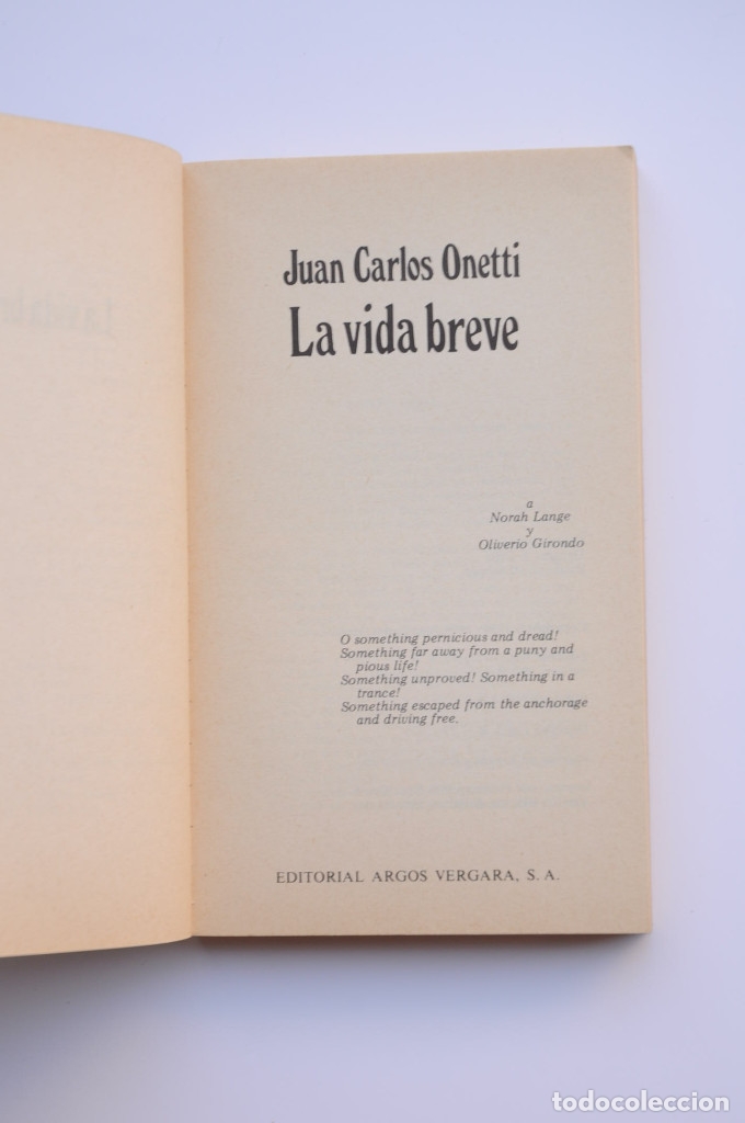 Libros: La vida breve - ONETTI, Juan Carlos - Foto 2
