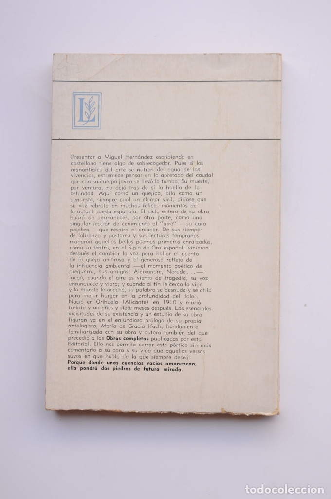 Libros: Miguel Hern&aacute;ndez. Antolog&iacute;a - HERN&Aacute;NDEZ, Miguel - Foto 3