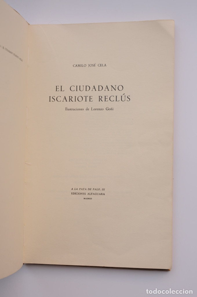Libros: El ciudadano Iscariote Recl&uacute;s - CELA, Camilo Jos&eacute; - Foto 2