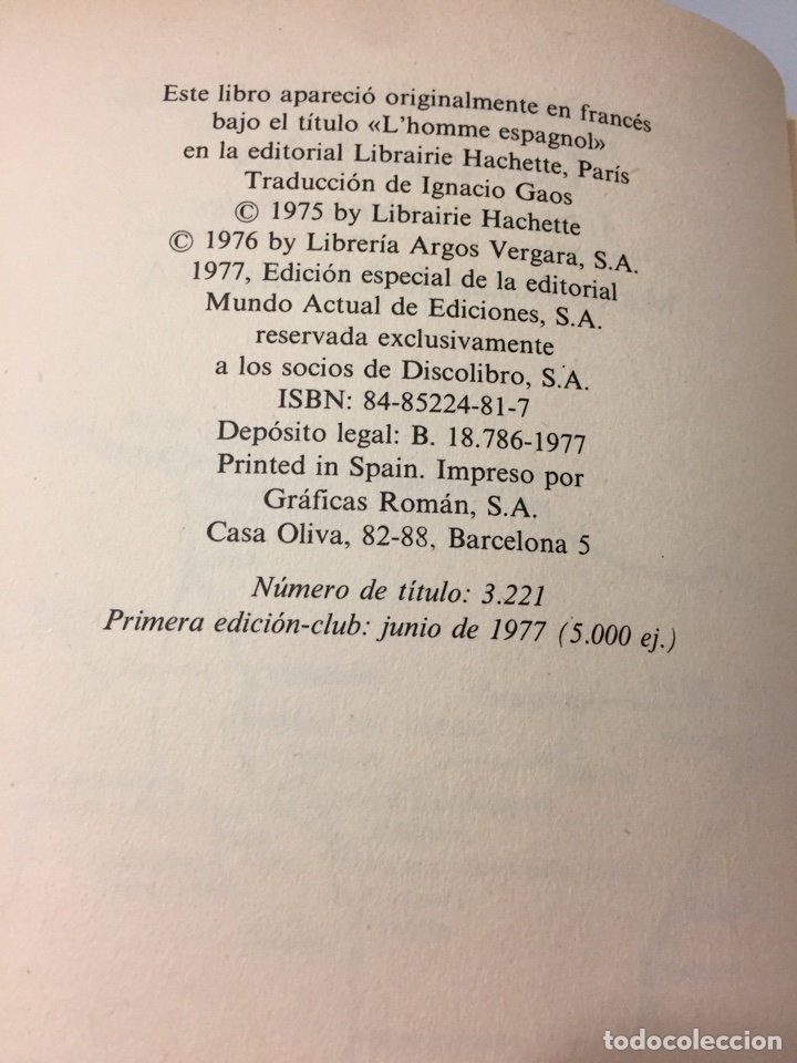 Libros: Libro Los espa&ntilde;oles. Bartolom&eacute; Bennassar. - Foto 3
