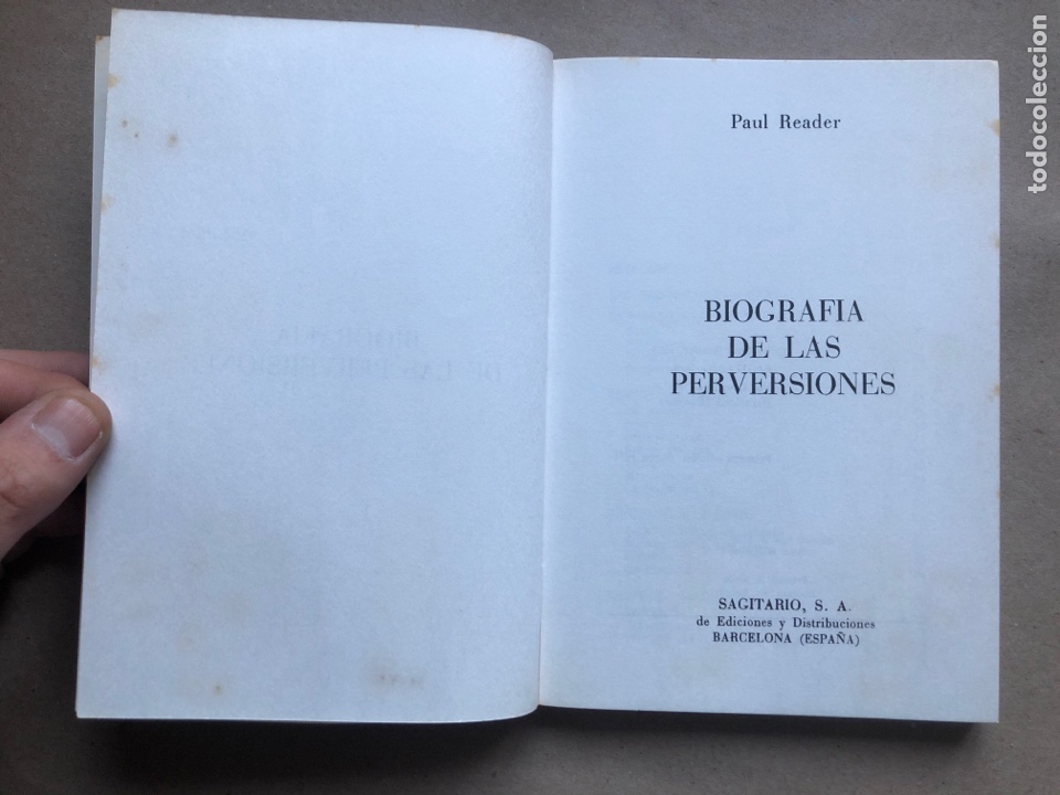 Libros: BIOGRAF&Iacute;A DE LAS PERVERSIONES. PAUL READER. SAGITARIO DE EDICIONES Y DISTRIBUC - Foto 2