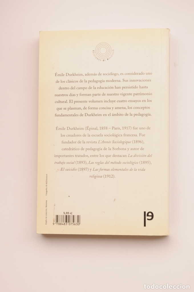 Libros: Educaci&oacute;n y sociolog&iacute;a - DURKHEIM, &Eacute;mile - Foto 3