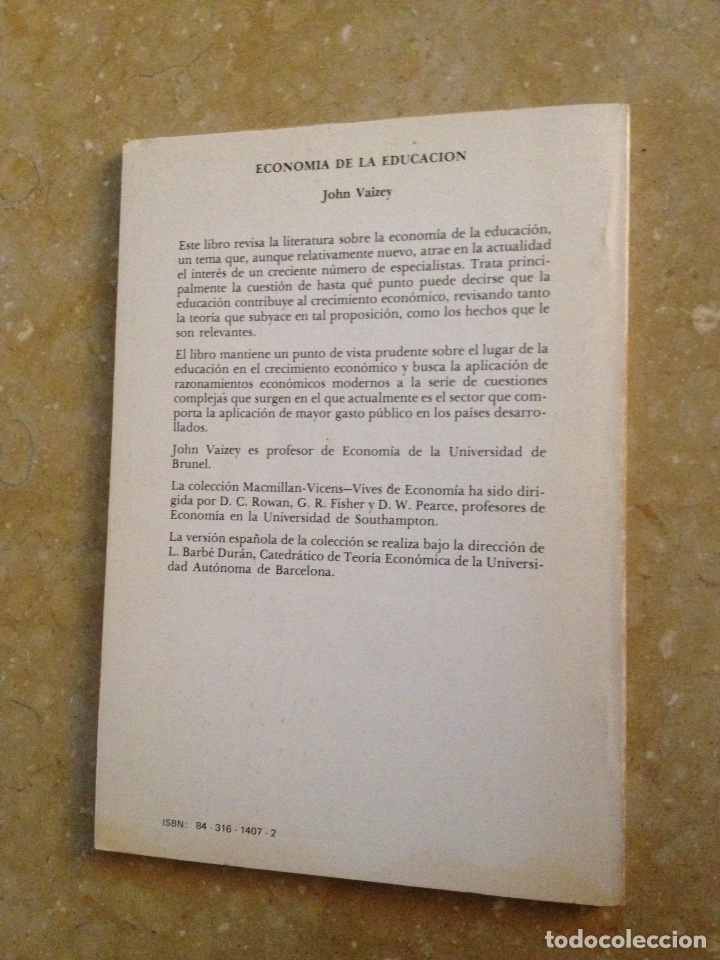 Libros: Econom&iacute;a de la educaci&oacute;n (John Vaizey) - Foto 4