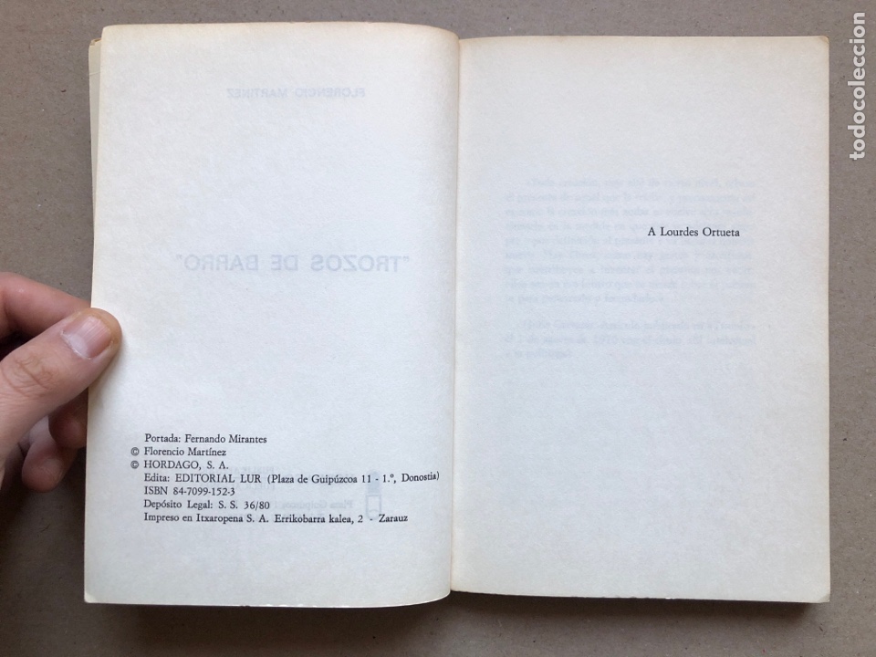 Libros: TROZOS DE BARRO. FLORENCIO MART&Iacute;NEZ. ED. HORDAGO 1980. - Foto 3