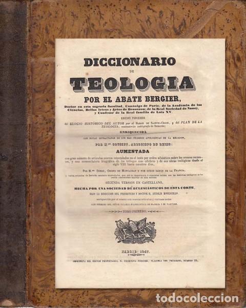 Libros: DICCIONARIO DE TEOLOG&Iacute;A - ABATE BERGIER - Foto 1