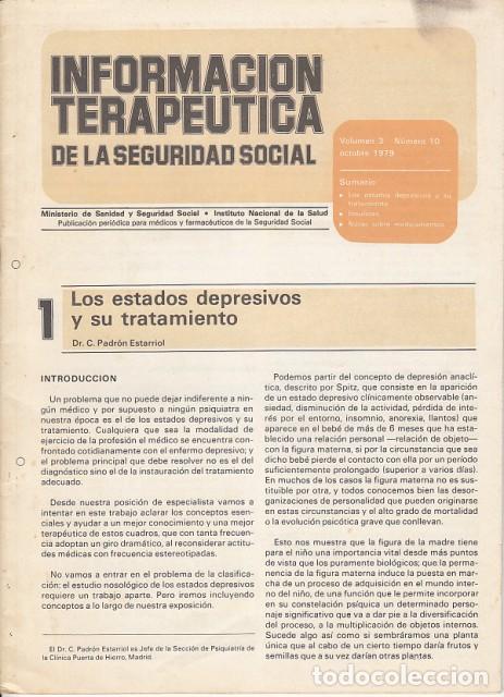 books: LOS ESTADOS DEPRESIVOS Y SU TRATAMIENTO; INSULINAS; NOTAS SOBRE MEDICAMENTOS - PADR&Oacute;N ESTARRIOL, C.;
