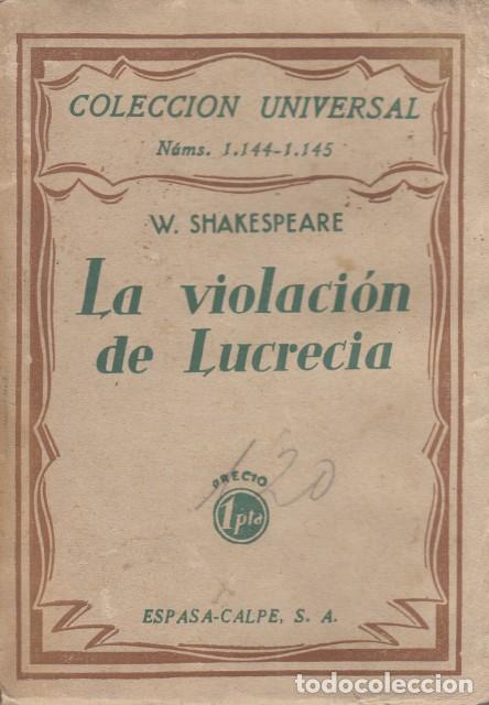 Libros: LA VIOLACI&Oacute;N DE LUCRECIA - SHAKESPEARE, WILLIAM - Foto 1