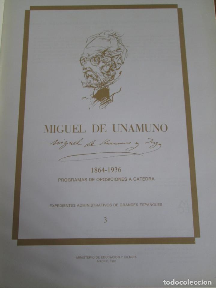 Libros: 2 libros - MIGUEL DE UNAMUNO 1864 &ndash; 1936  --- Programas de oposiciones a c&aacute;tedra - Foto 4