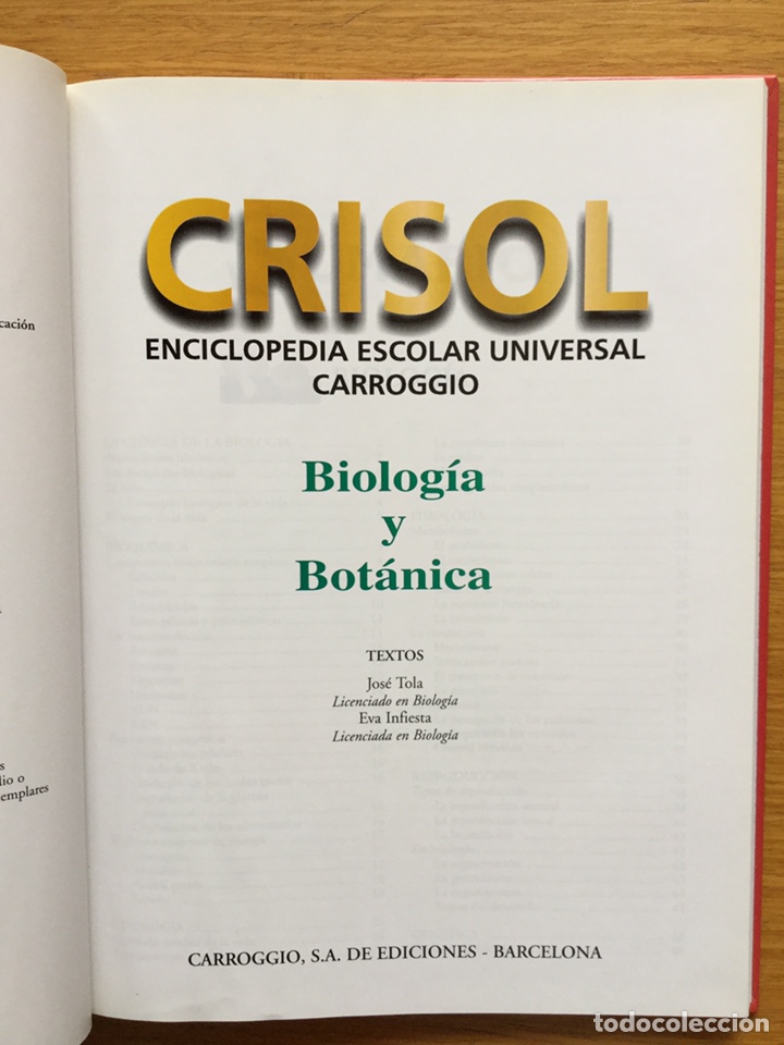 Libros: CRISOL BIOLOG&Iacute;A BOT&Aacute;NICA CARROGGIO - Foto 3