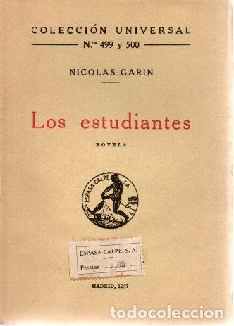 Libros: GARIN, Nicol&aacute;s. - LOS ESTUDIANTES. - Foto 1