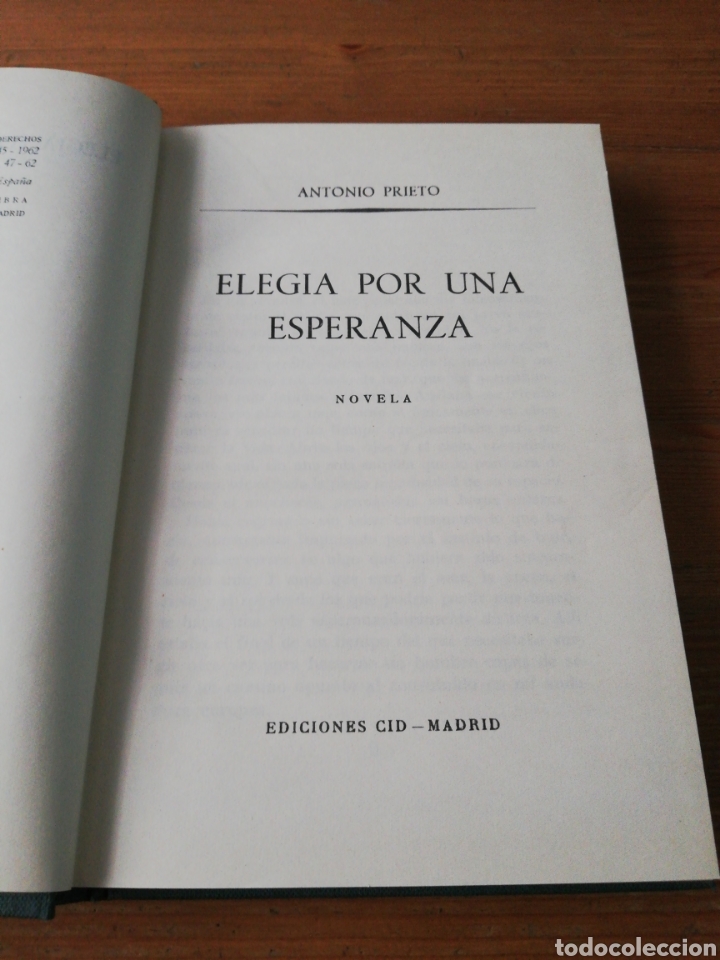 Libros: ELEGIA POR UNA ESPERANZA - PRIETO , Antonio - Foto 5