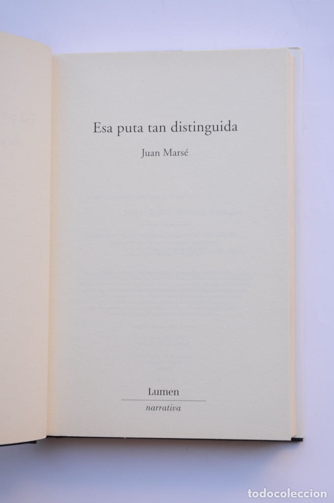Libros: Esa puta tan distinguida - MARS&Eacute;, Juan - Foto 3