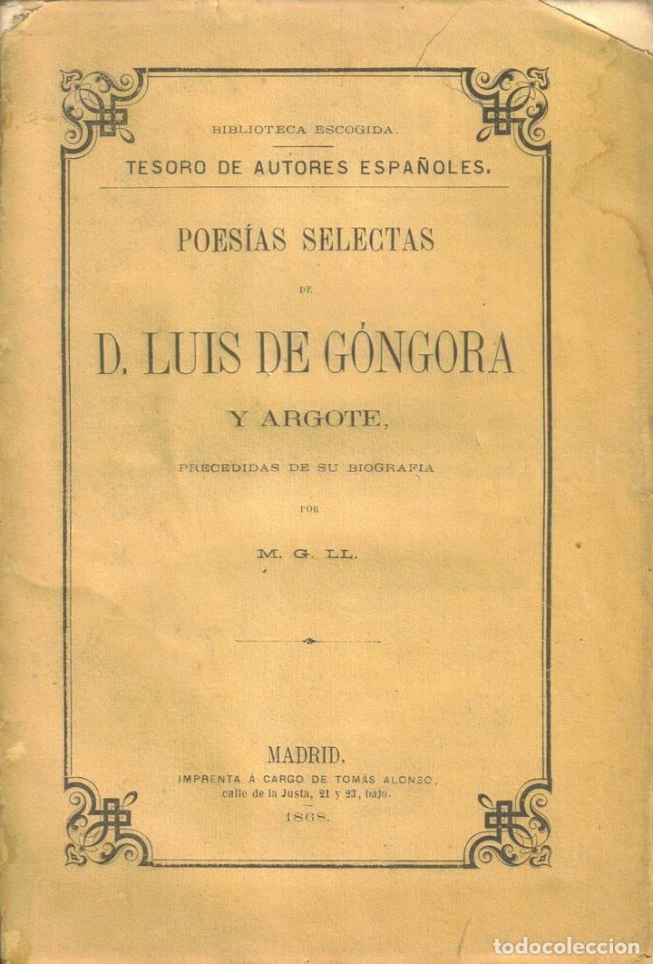 Libros: Poes&iacute;as Selectas - Luis de G&oacute;ngora. - Foto 1