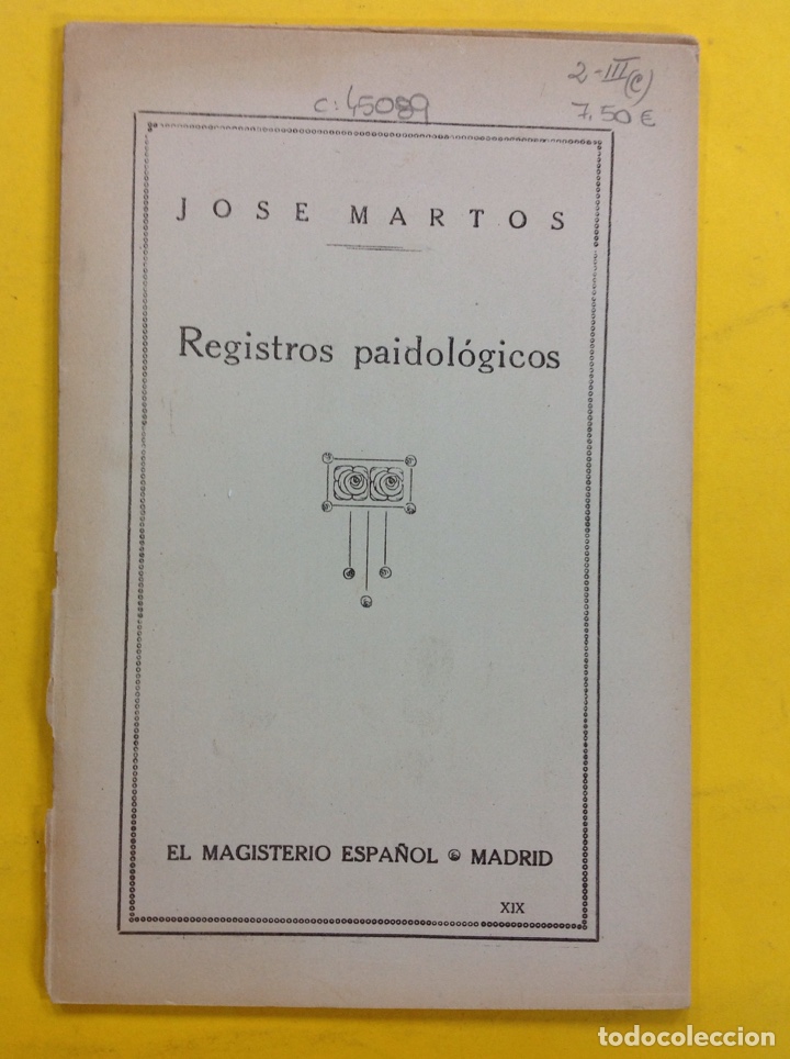 Libri di seconda mano: Jos&eacute; Martos - Registros paigologicos