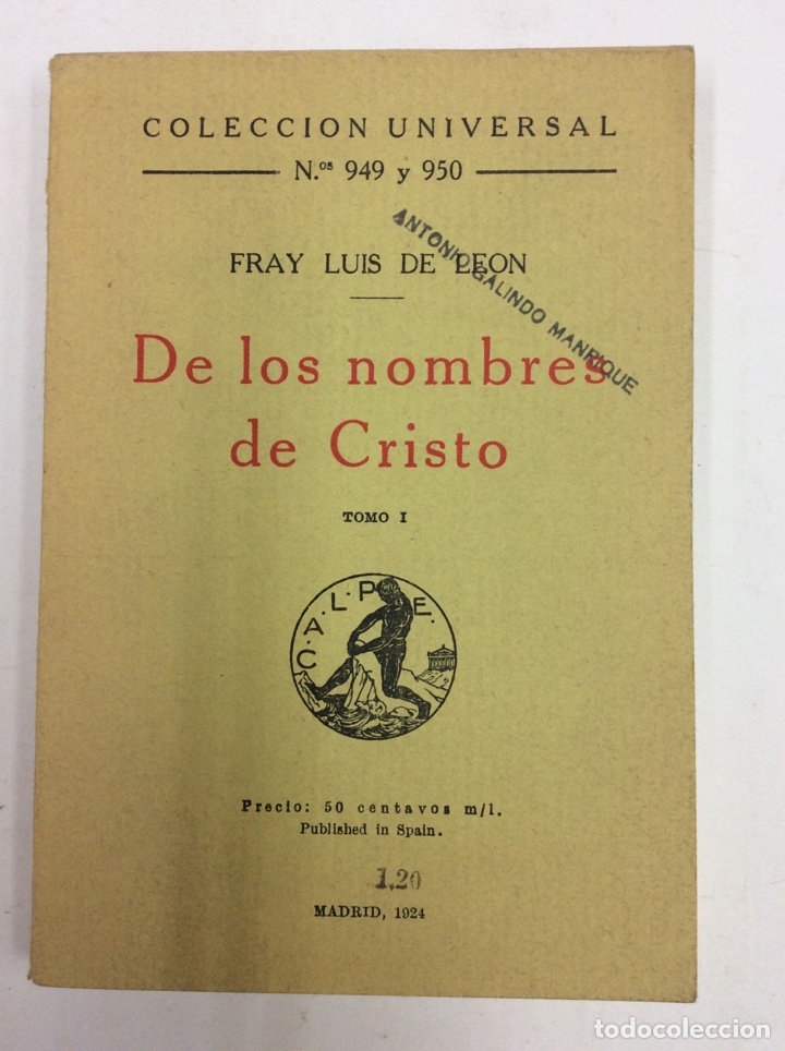 Libros: De los nombres de Cristo - Foto 1