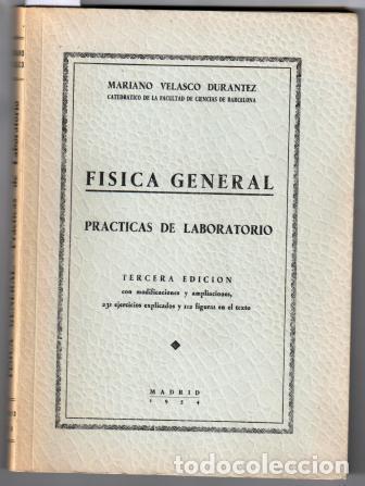 Libros: F&Iacute;SICA GENERAL. PR&Aacute;CTICAS DE LABORATORIO - VELASCO DUR&Aacute;NTEZ, Mariano - Foto 1