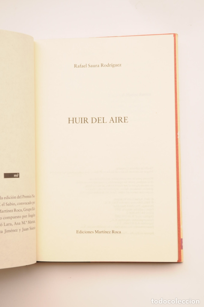 Libros: Huir del aire - SAURA RODR&Iacute;GUEZ, Rafael - Foto 3