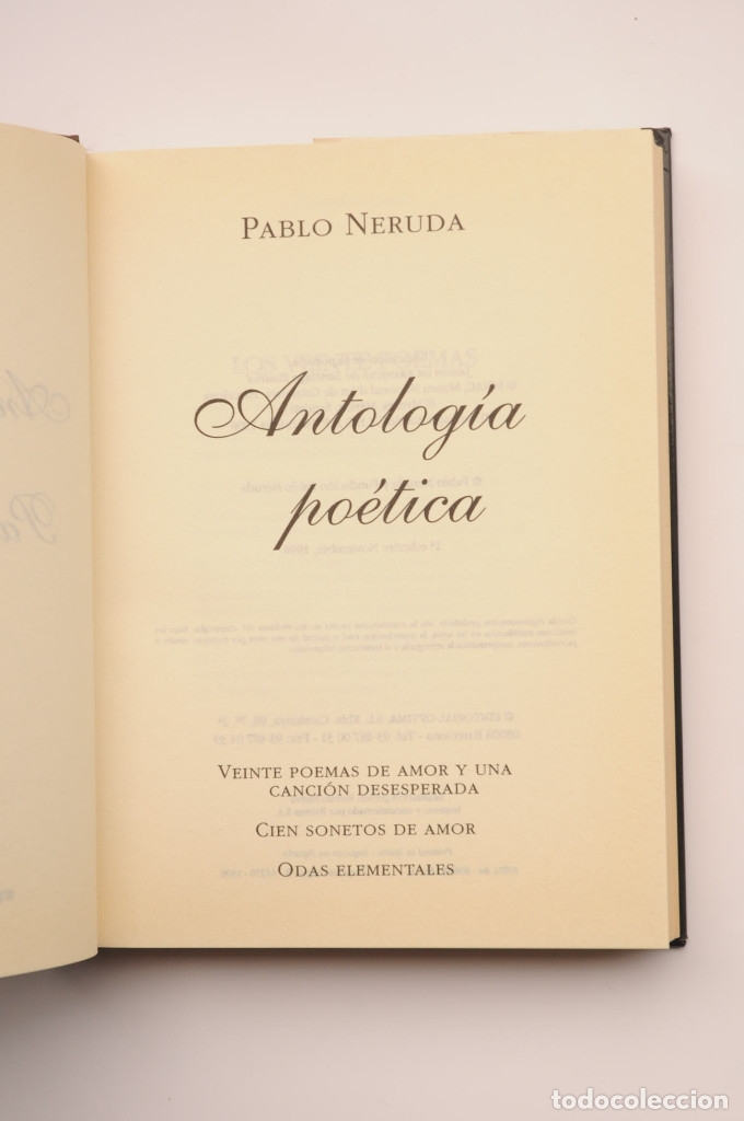 Libros: Pablo Neruda. Antolog&iacute;a po&eacute;tica - NERUDA, Pablo - Foto 3