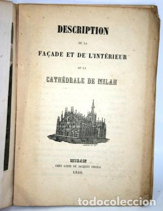 Libros: DESCRIPTION DE LA FA&Ccedil;ADE ET DE L&acute;INT&Eacute;RIEUR DE LA CATH&Eacute;DRALE DE MILAN - AN&Oacute;NIMO - Foto 2