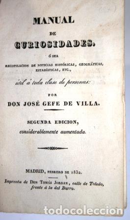 Libros: MANUAL DE CURIOSIDADES - GEFE DE VILLA, Jos&eacute; - Foto 2