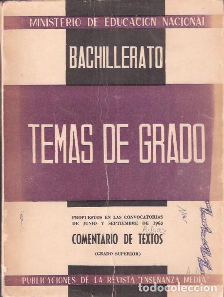 Libros: Temas de Grado. Comentarios de Texto (grado superior) - VV. AA. - Foto 1