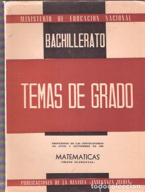 Libros: Temas de Grado. Matem&aacute;ticas (grado elemental) - VV. AA. - Foto 1