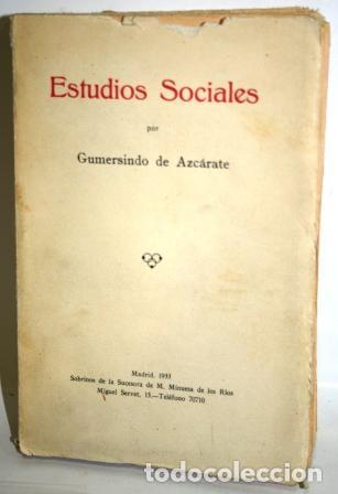 Libros: ESTUDIOS SOCIALES - AZC&Aacute;RATE, Gumersindo de - Foto 1