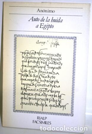 Libros: AUTO DE LA HUIDA A EGIPTO - AN&Oacute;NIMO - Foto 1