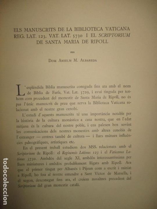 Libros: CATALONIA MONASTICA. Recull de documents i estudis referents a monestirs catalans. - Foto 3