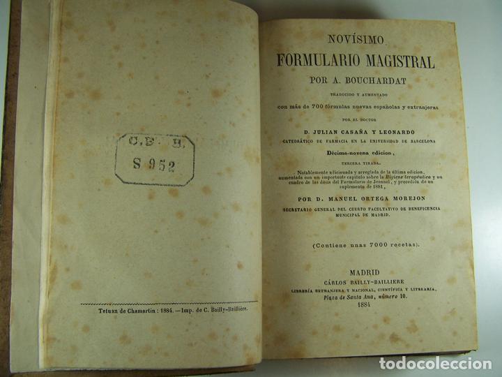 Libros: NOVISIMO FORMULARIO MAGISTRAL - BOUCHARDAT, A. - Foto 3