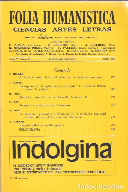 Libros: Folia Human&iacute;stica. Tomo V, N&ordm;51, Marzo - VV. AA. - Foto 1